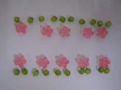 画像1: お花のビーズセット (ピンク)