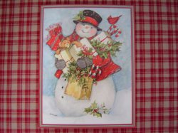 画像1: ラング クリスマスカード CANDY CANE SNOWMAN