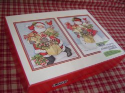 画像1: ラング　クリスマスカード　CANDY CANE SNOWMAN & SANTA (箱入り) 